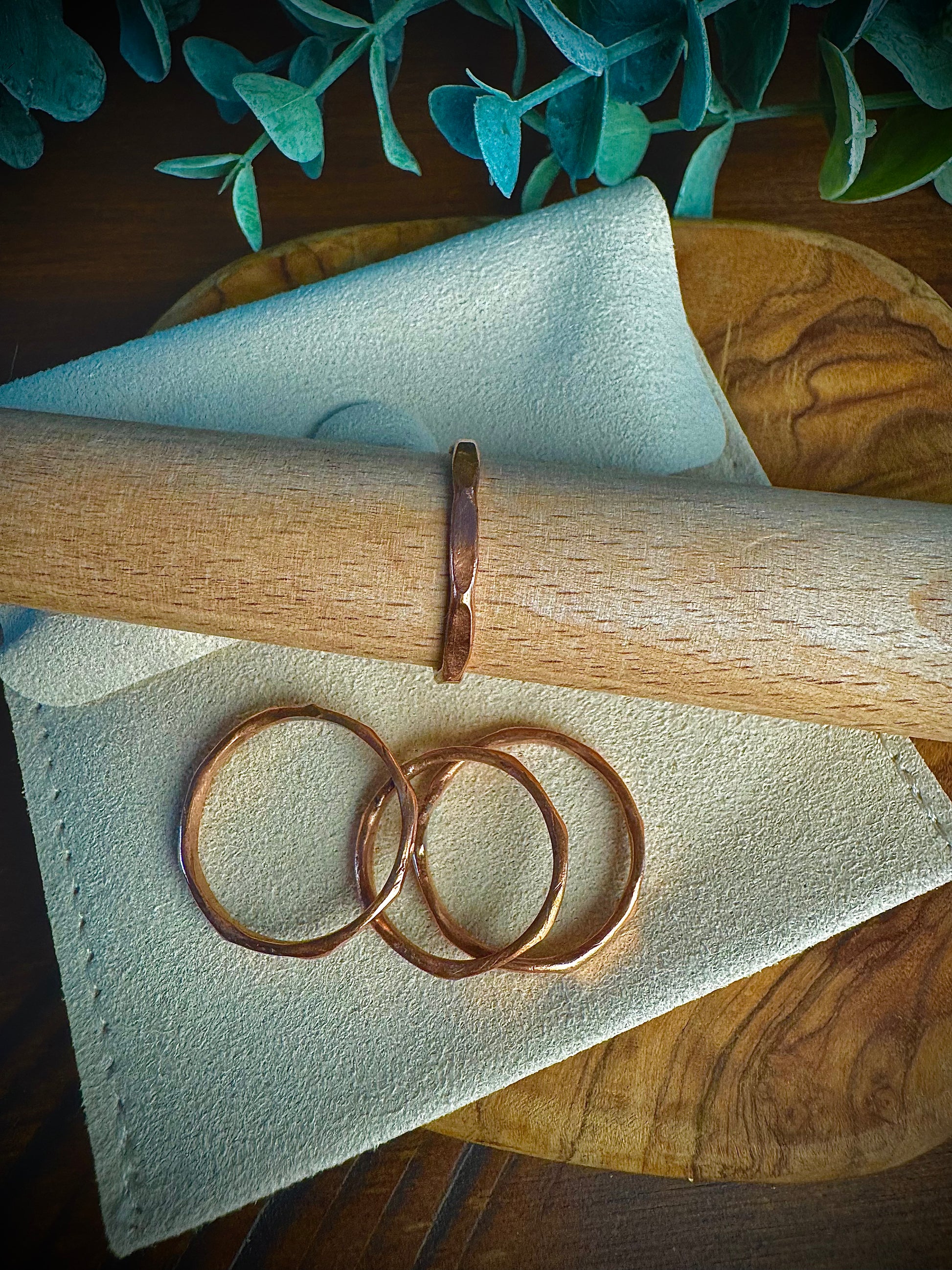 Dainty Hammered Rings